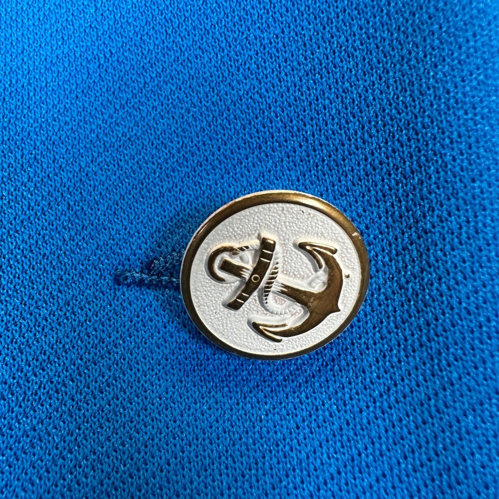Vintage Paula Brooks Original Blue Nautical Vest Anchor Buttons 70s Mod Longline - Picture 4 of 9